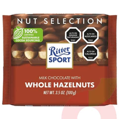 Chocolate de Leche Ritter Sport Con Avellanas Enteras 100gr