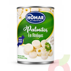Palmitos en Rodajas Homar 400Gr - 220Gr Drenado