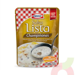 Salsa Lista Champiñones Carozzi 200Gr