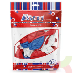 Globos Tricolor Fiestas Patrias Big Party 25 Unidades