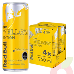 Pack Bebida Energética Yellow Red Bull 250Ml 4Unidades  