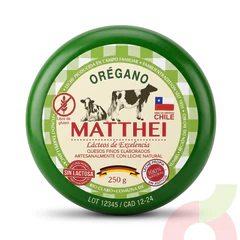 Queso Especiado Orégano Matthei 250Gr