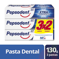 Pasta Dental Extra Whitening  Pepsodent 130Gr 3 Unidades 
