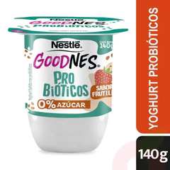 Yogurt Goodnes Probióticos Sabor Frutilla 140Gr