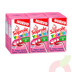 Pack 6 Unidades Yoghurt Batido Frambuesa Soprole 115Gr