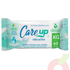Toallas Húmedas Adultos XG Care Up 60 Unidades