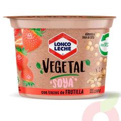 Yogurt Vegetal Soya Frutilla Loncoleche 130Gr
