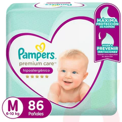 Pañales Pampers Premium Care M 86 Unidades