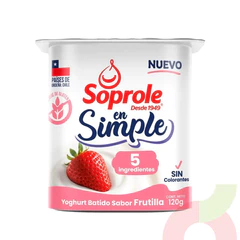 Yoghurt Batido Frutilla Simple Soprole 120Gr