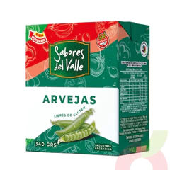 Arvejas Tetrapack Sabores del Valle 340Gr