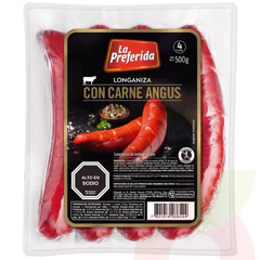 Longaniza Angus  La Preferida 4 Unidades 500 Gr