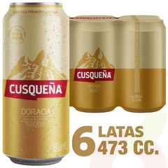Pack Cerveza Cusqueña Dorada 473Cc 6 Unidades