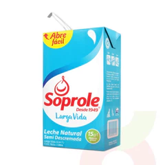 Leche Natural Semidescremada Soprole 1Lt
