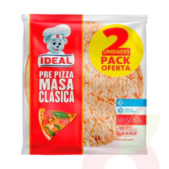 Pre Pizza Masa Clásica Ideal 500Gr 2 Unidades