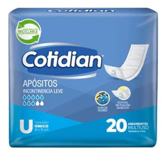 Apósitos Adulto Incontinencia Leve U Cotidian 20 Unidades