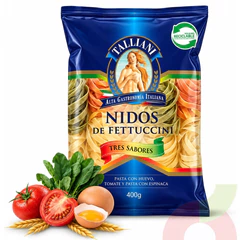 Nidos de Fettuccini Tres Sabores Talliani 400Gr