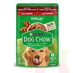Sachet Adulto Todos Los Tamaños Carne Extra Life Dog Chow 100Gr