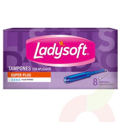 Tampones con Aplicador Super Plus Ladysoft 8 Unidades