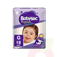 Pañal Premium Babysec Talla G 18 Unidades