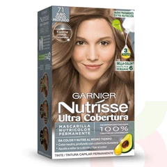 Tintura Pelo Nutrisse Ultra Cobertura 71 Rubio Cenizo Profundo Garnier