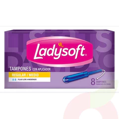 Tampón con Aplicador Regular Medio Ladysoft 8 Unidades