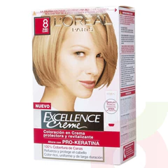 Tintura Pelo Excellence Creme 8 Pro-Keratina Rubio Claro L´oréal