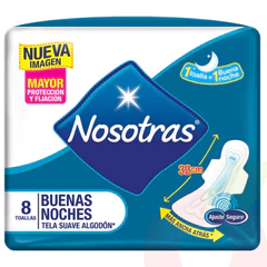 Toallitas Higiénicas Suave Algodón Buenas Noches Nosotras 10 Unidades