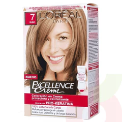 Tintura Pelo Excellence Creme 7 Pro-Keratina Rubio L´oréal