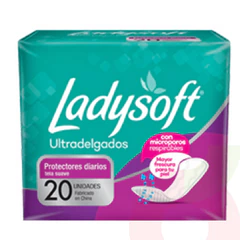 Protector Diario Suave Ultradelgados Ladysoft 20 Unidades