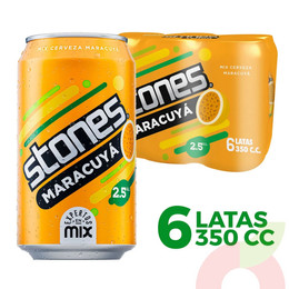 Pack Cerveza Maracuyá Stones 350Cc 6 Unidades
