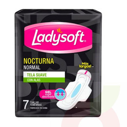 Toallitas Higiénicas Normal Nocturna Suave Ladysoft 7 Unidades