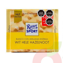 Chocolate Blanco Ritter Sport Con Avellanas Enteras 100gr