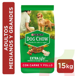 Alimento Adulto Medianos y Grandes Sabor Carne y Pollo Dog Chow 15kg