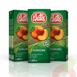 Pack Néctar Durazno Watts 200Ml 6 Unidades