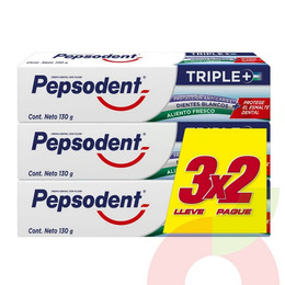 Pasta Dental Triple 3 Unidades Pepsodent 130 g