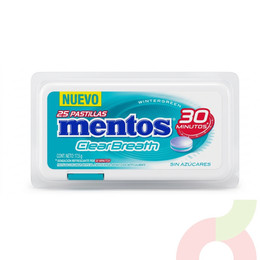 Pastillas Menta Verde Sin Azúcar Mentos 18Gr 25 Unidades