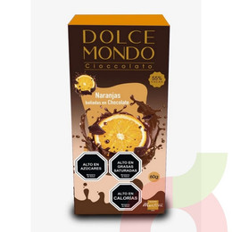 Naranjas Bañadas en Chocolate 55% Cacao Dolce Mondo 60gr