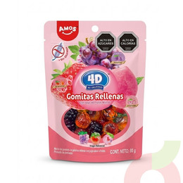 Gomitas Rellenas Frutas Mixtas Amos 80Gr