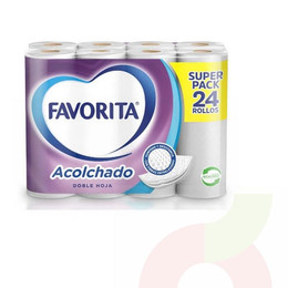 Papel Higiénico Doble Hoja Favorita 24 Unidades