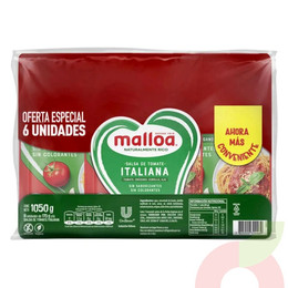 Salsa Tomates Malloa 175Gr 6 Unidades