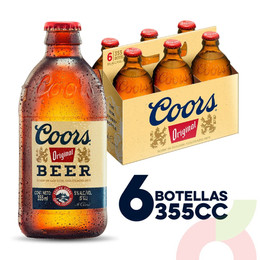 Pack Cervezas Coors 355Cc 6 Unidades