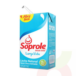 Leche Natural Semidescremada Soprole 1Lt