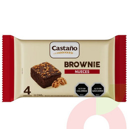 Brownie con Nueces Castaño 248Gr 4 Unidades