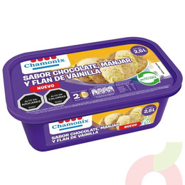 Cassata Chocolate, Manjar y Flan de Vainilla Chamonix 2.5Lt