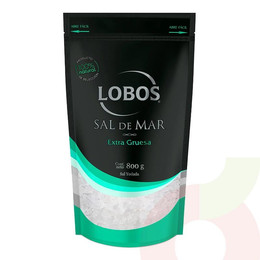 Sal de Mar Extra Gruesa Lobos Doypack 800Gr