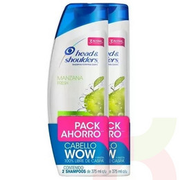 Head Shoulders Manzana Shampoo Pack 2 Unidades 375 Ml 