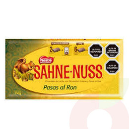 Chocolate Pasas al Ron Sahne Nuss Nestlé 250Gr