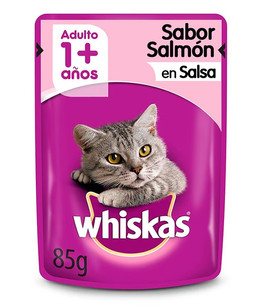 Sobre sabor Salmón en salsa Whiskas 85Gr Adulto