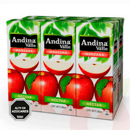 Néctar Manzana Andina del Valle 200Ml 6 Unidades