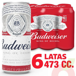 Pack Cerveza Budweiser 473Cc 6 Unidades